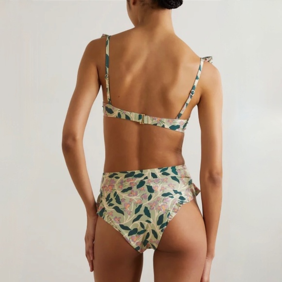 Agua by Agua Bendita Hiedra Mint Green Floral Bikini S Bottom & M Top - Picture 2 of 11